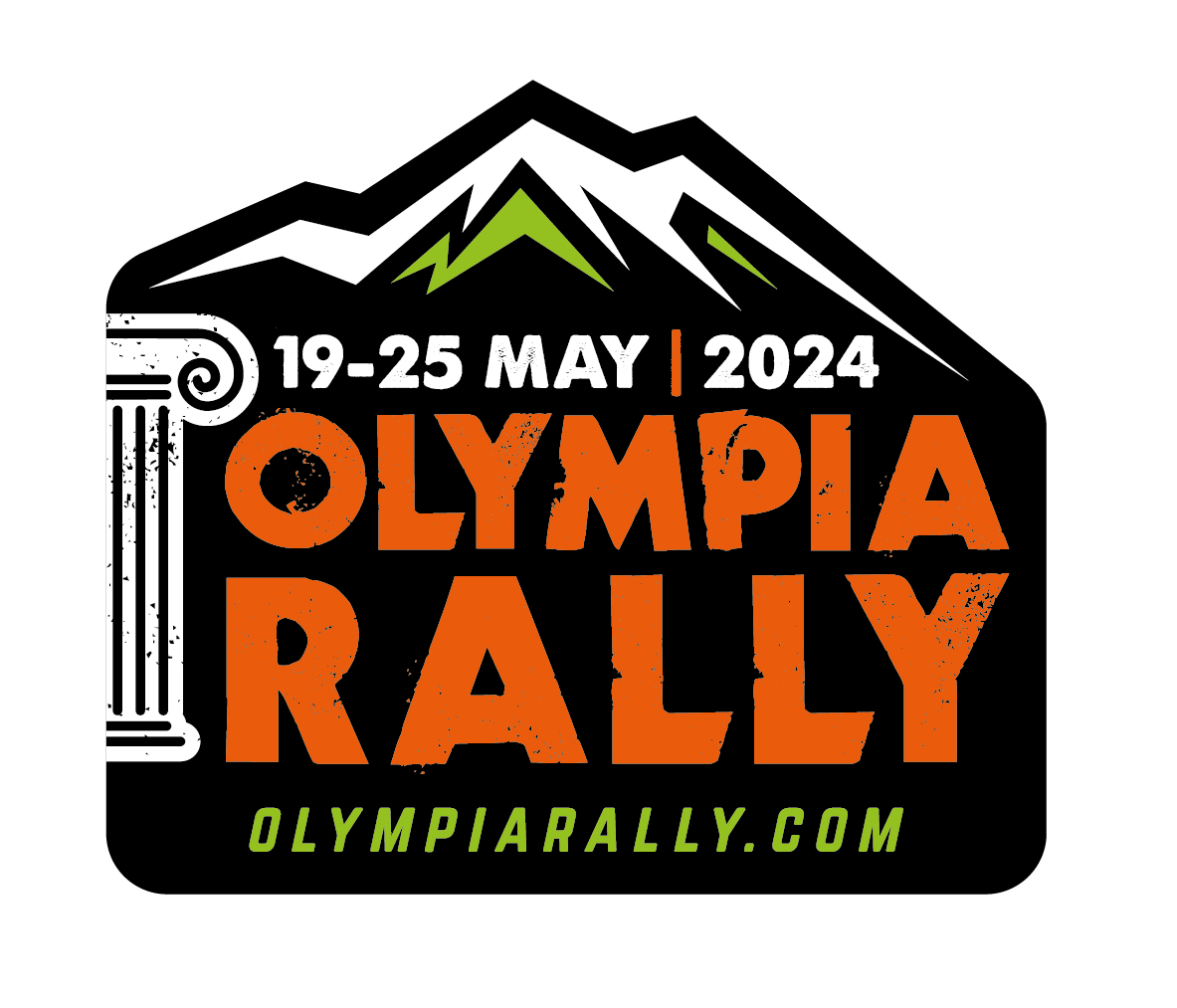 square Olympia logo 19 25 May 2024 black orange Olympia rally