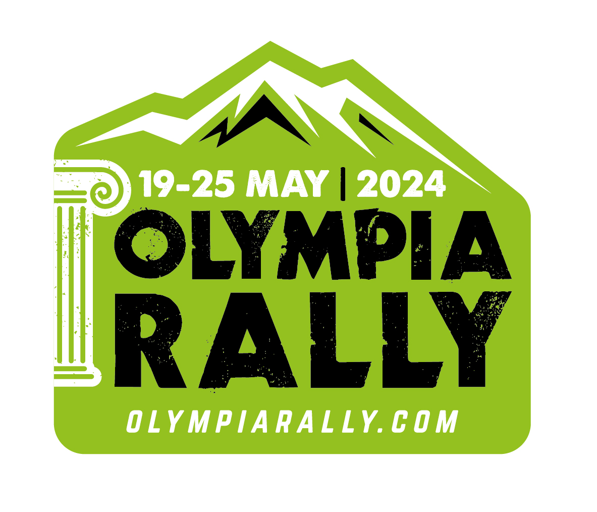 square Olympia logo 19 25 May 2024 green black Olympia rally