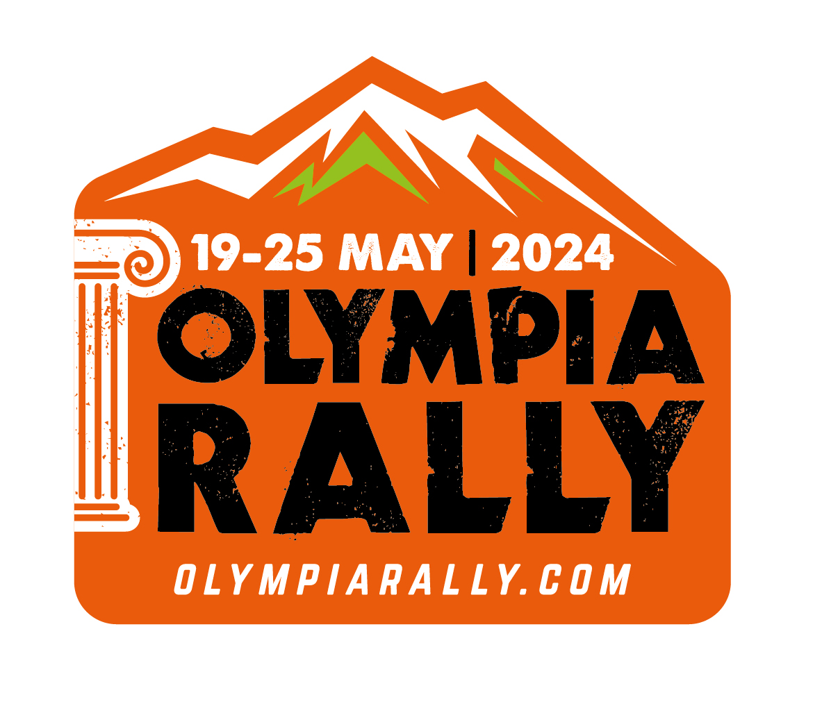square Olympia logo 19 25 May 2024 orange black Olympia rally