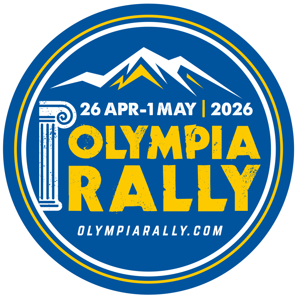 circle Olympia logo 2026 blue yellow Olympia rally