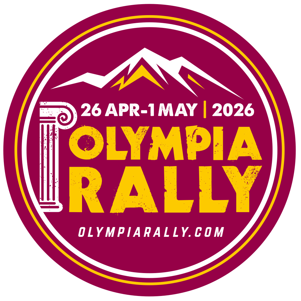circle Olympia logo 2026 red yellow Olympia rally