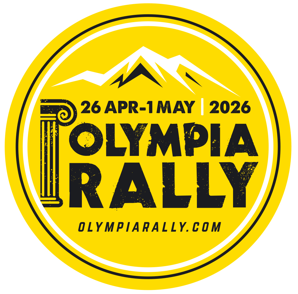 circle Olympia logo 2026 yellow black Olympia rally