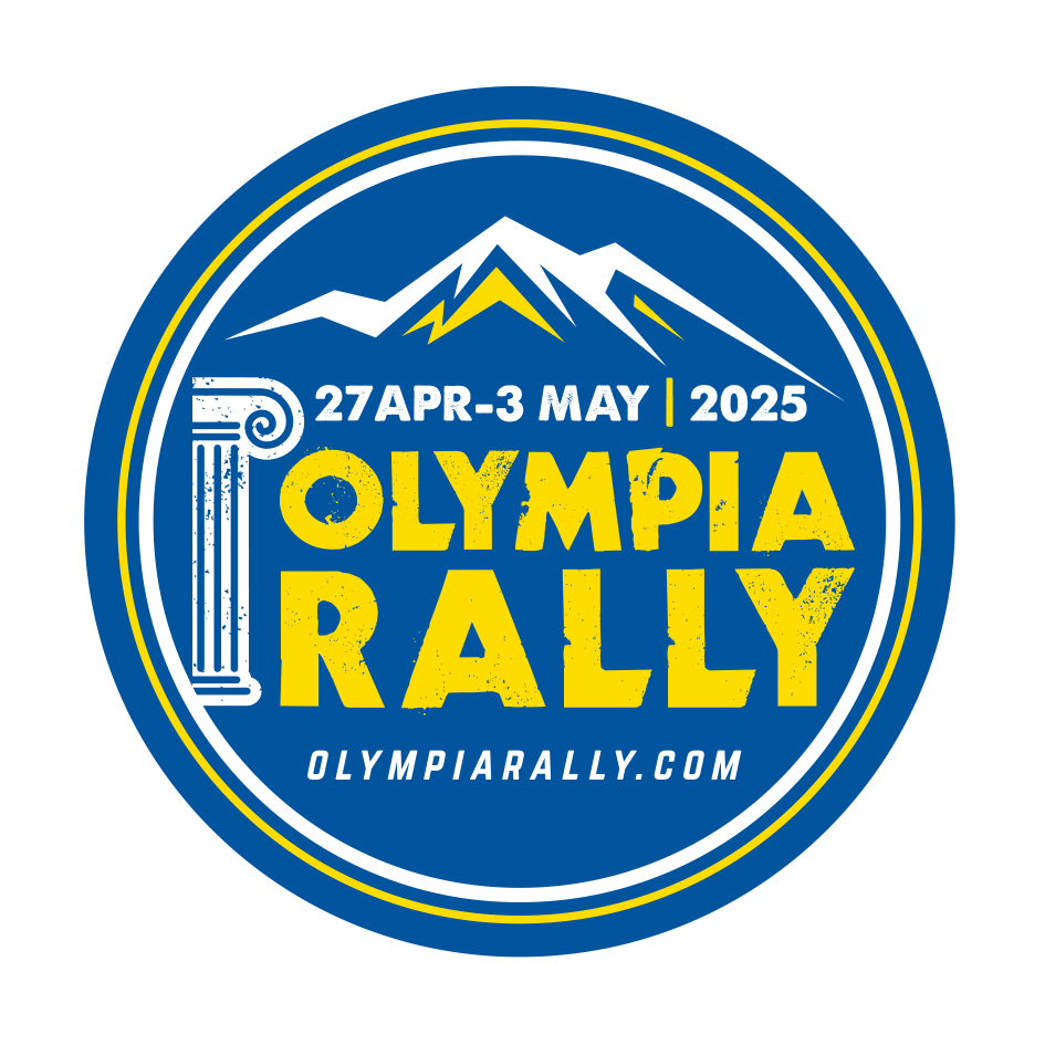 circle Olympia logos 27 Apr 03 May 2025 blue yellow Olympia rally