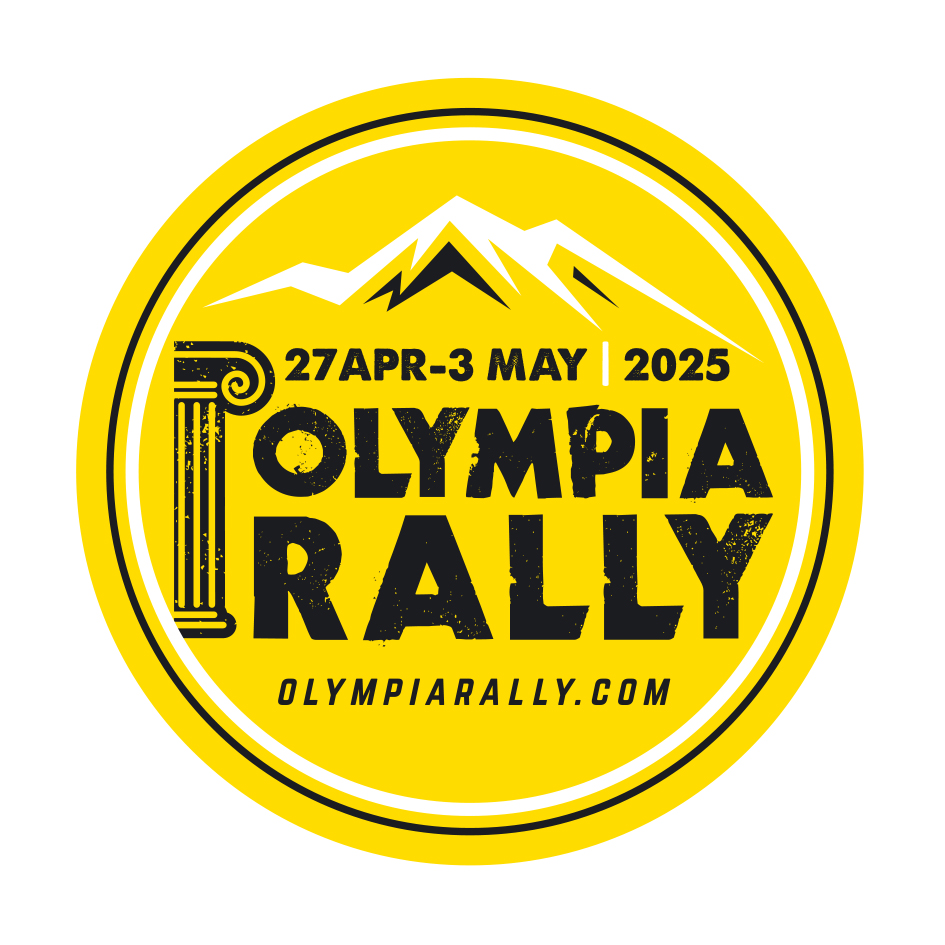 circle Olympia logos 27 Apr 03 May 2025 yellow black Olympia rally