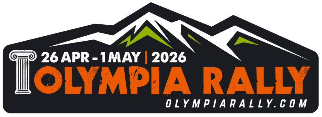horizontal Olympia logo 2026 black orange Olympia rally