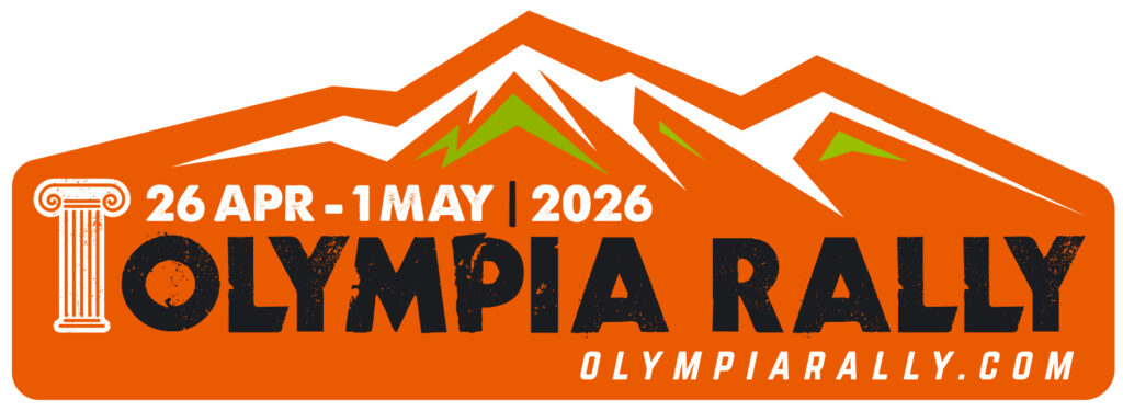 horizontal Olympia logo 2026 orange black Olympia rally