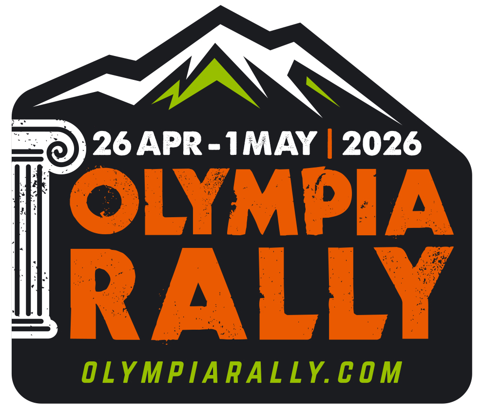 square Olympia logo 2026 black orange Olympia rally