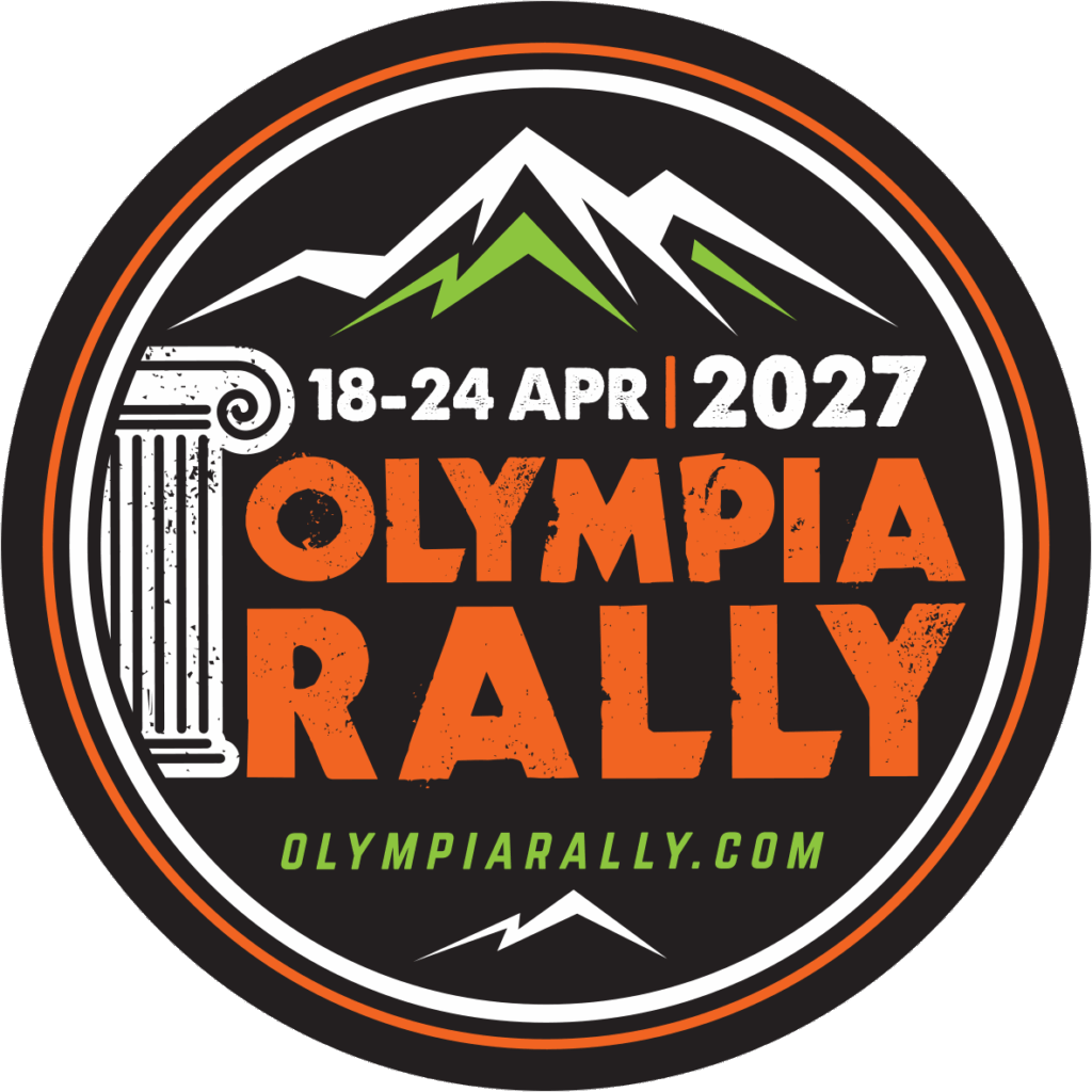 circle Olympia logos 2027 black orange Olympia rally