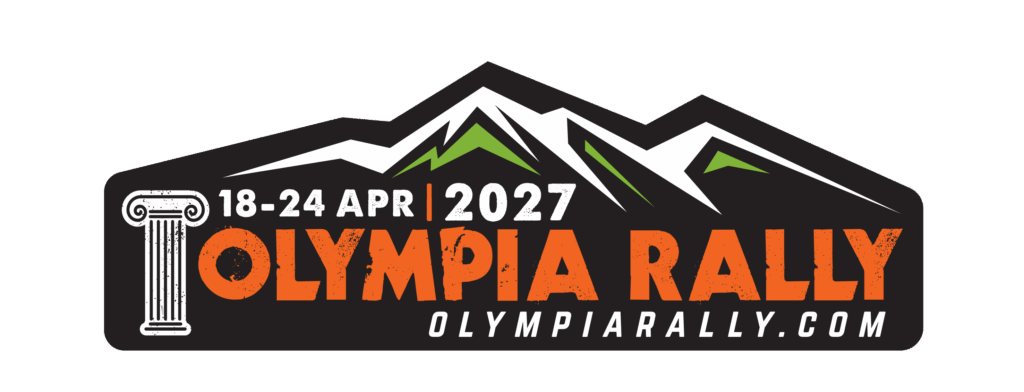 horizontal Olympia logos 2027 black orange Olympia rally